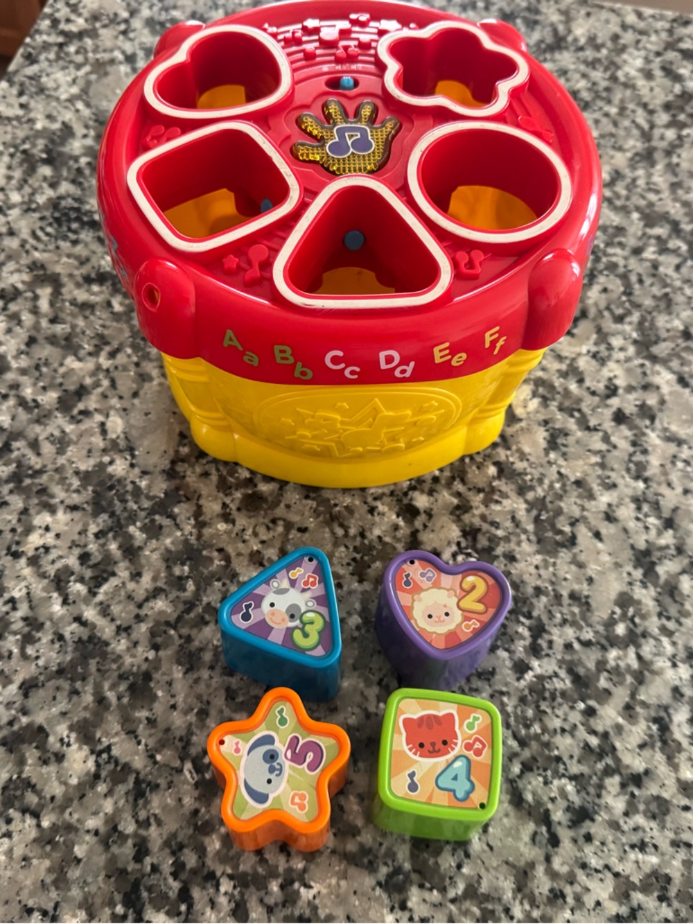 Kids Shape Sorter Toy - Red and Yellow